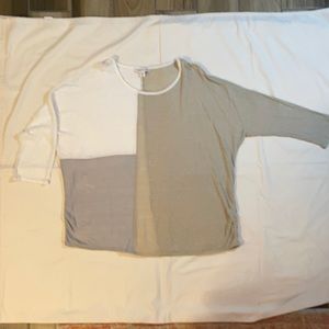 Coldwater Creek color block linen top sz 1X